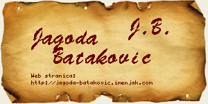 Jagoda Bataković vizit kartica